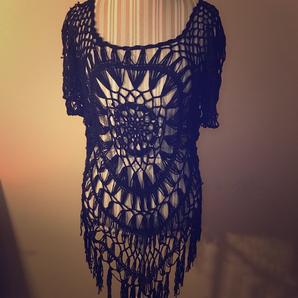 Tops - Black crochet top